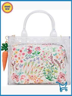 Clear Jelly Satchel Handbag with Removable Crossbody Strap, 10x5.25x7.75